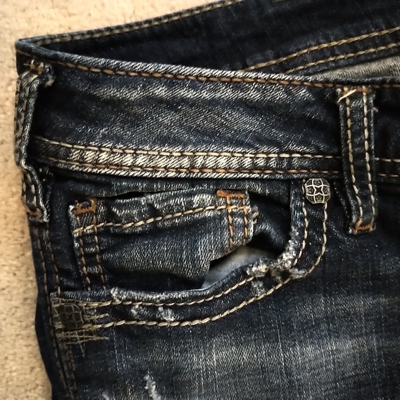 EUC Silver Aiko Mid Skinny Destructed Jeans Extra Tall 36Wx37L - Picture 14 of 16